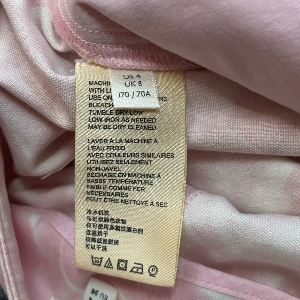 Anthropologie Jamie Trousers Women's 4 Pink White Tie Dye Flat Front 28x32 - Picture 9 of 10